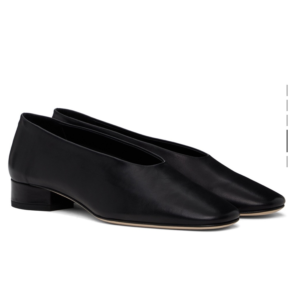Aeyde- Black Delia Leather Ballerina Flat